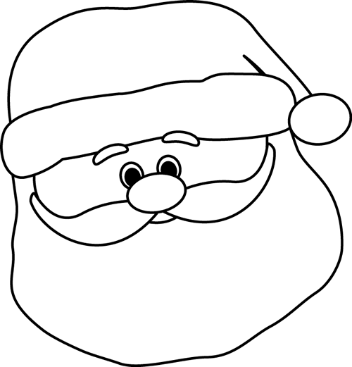 500x521 Black And White Clipart Of Santa