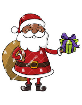 277x357 Black Santa Claus Cartoon Vector Clipart Collection