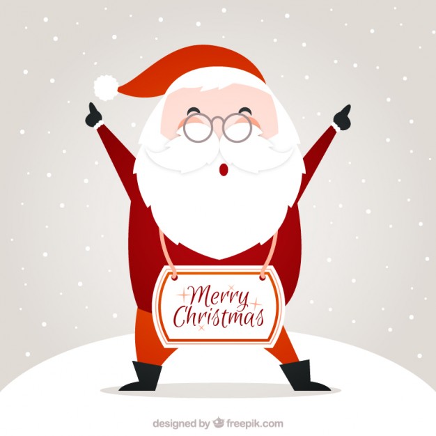 626x626 Santa Claus Merry Christmas Card Vector Free Download