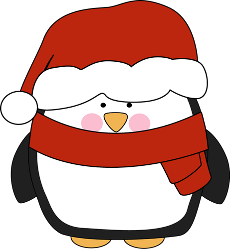 461x500 Penguin In A Santa Hat Clip Art