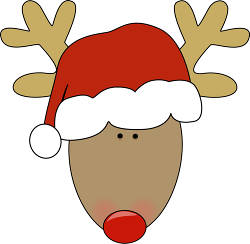 500x488 Reindeer Wearing A Santa Hat Christmas Clip Art