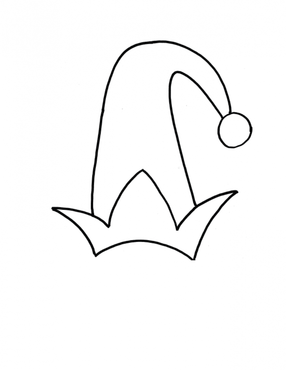 974x1260 Endearing Elf Hat Coloring Page Santa Clip Art Best Image