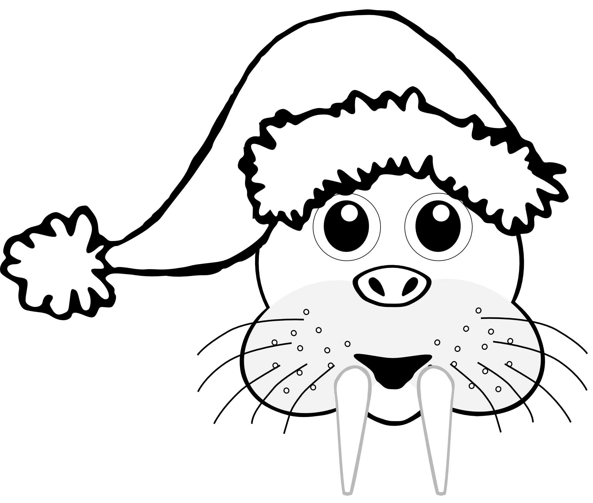 1979x1678 Santa Clip Art Black And White