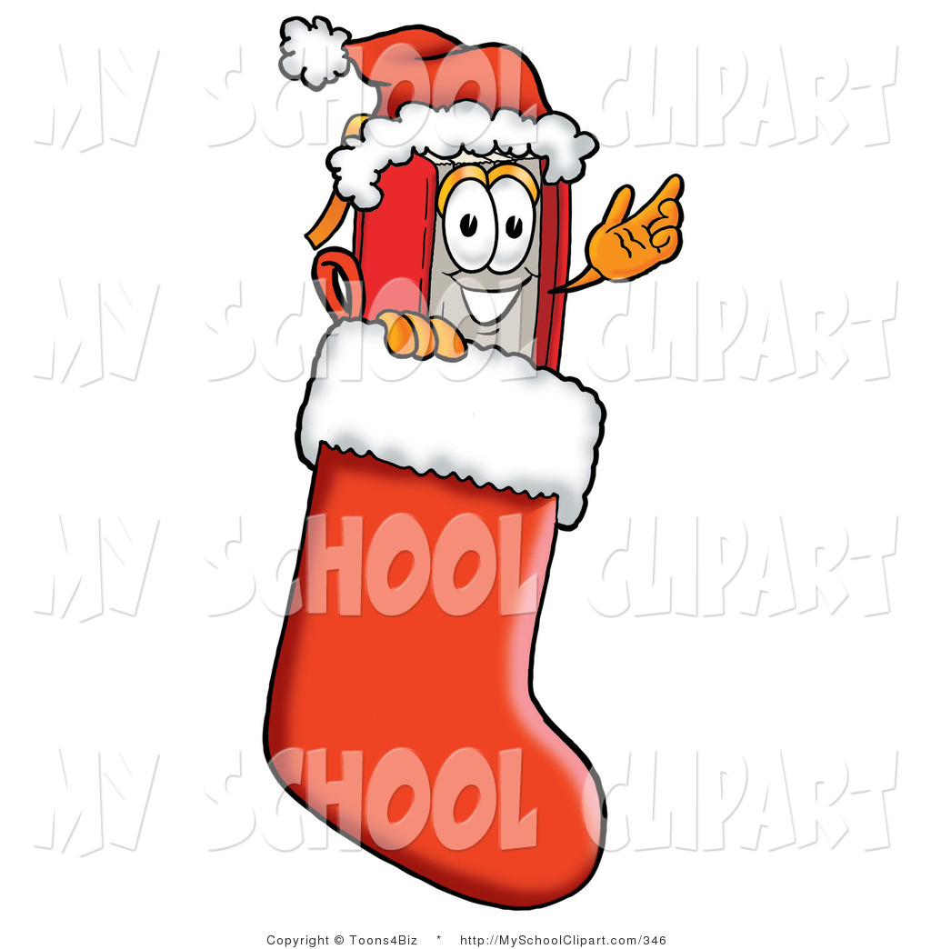 1024x1044 Clip Art Of A Festive Winter Red Book Mascot Cartoon Character