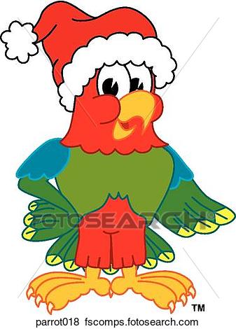 337x470 Stock Illustration Of Parrot Wearing Santa Hat Parrot018