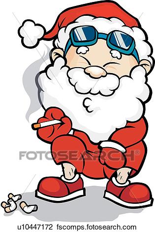 315x470 Clip Art Of Santa Smoking A Cigarette U10447172