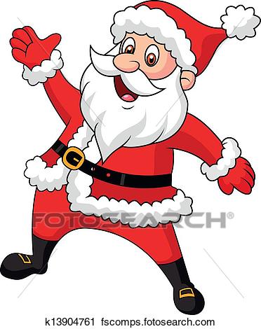 372x470 Clipart Of Santa Clause Cartoon Waving Hand K13904761