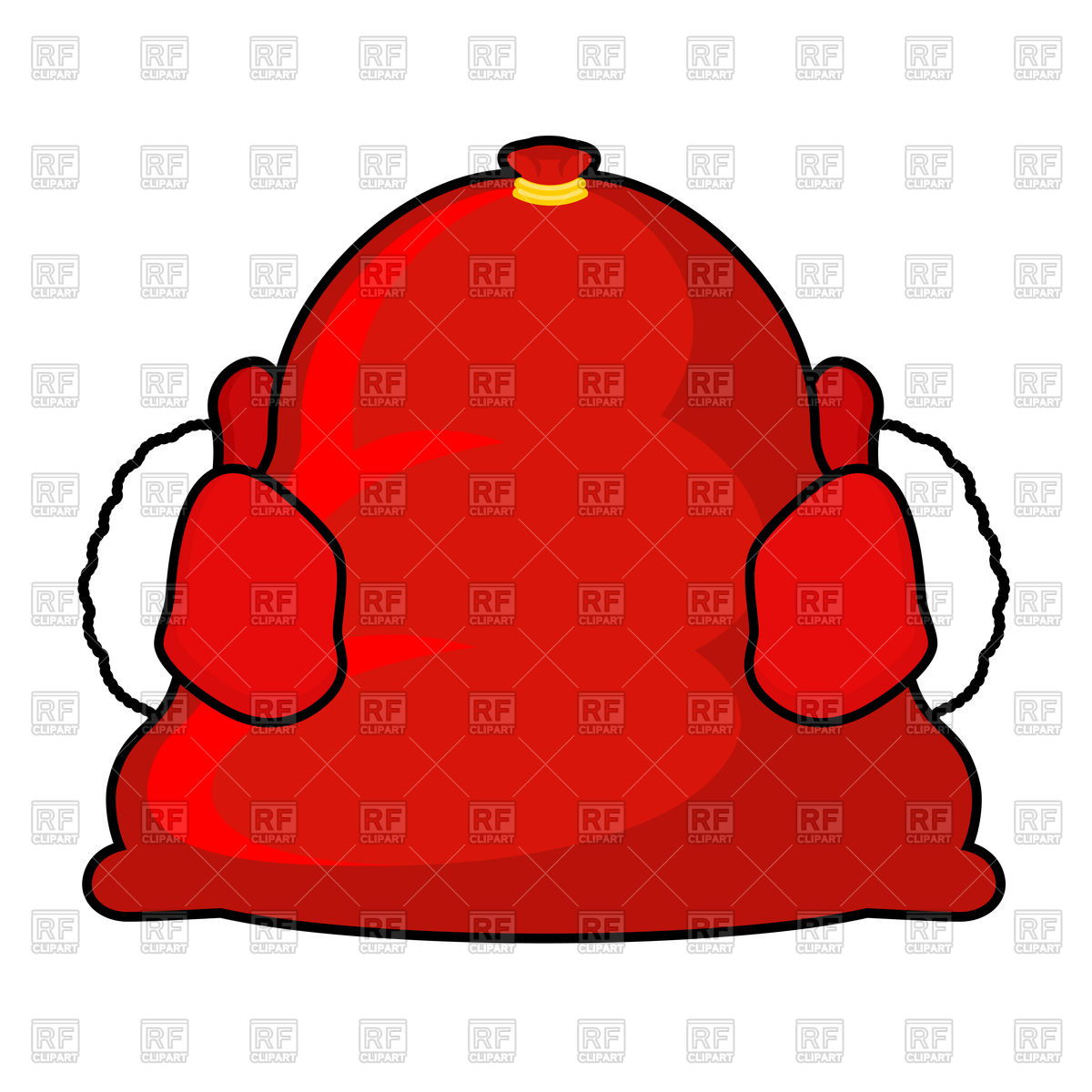 1200x1200 Santa Bag And Red Mittens Vector Clipart Image