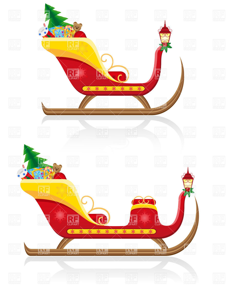 933x1200 Empty Santa Sleigh Clipart