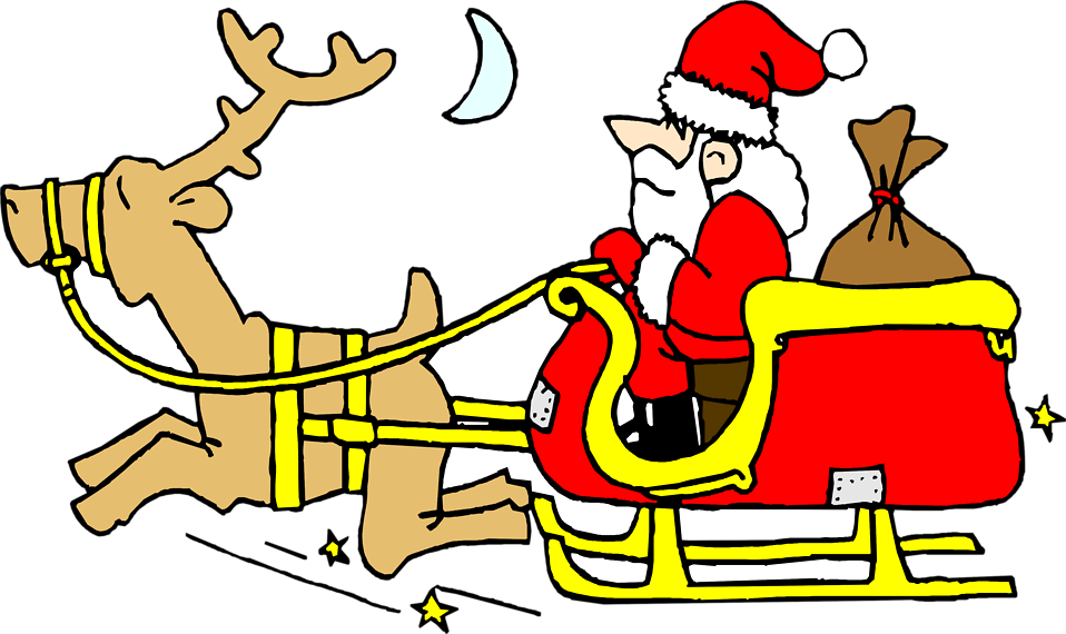 958x570 Santa Free Stock Photo Illustration Of Santa On Sled