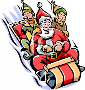 284x300 Santa And His Elves Clipart
