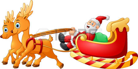 450x228 Santa And Sleigh Clipart