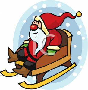 292x300 Of Santa Claus Sitting In A Sled