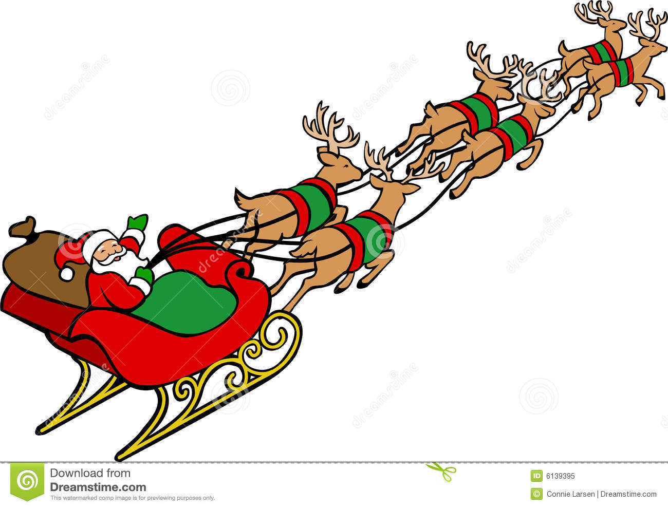 1300x989 Santa And Sleigh Clipart