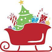 170x169 Clip Art Of Santa Claus Riding His Sleigh Over A City K5686757