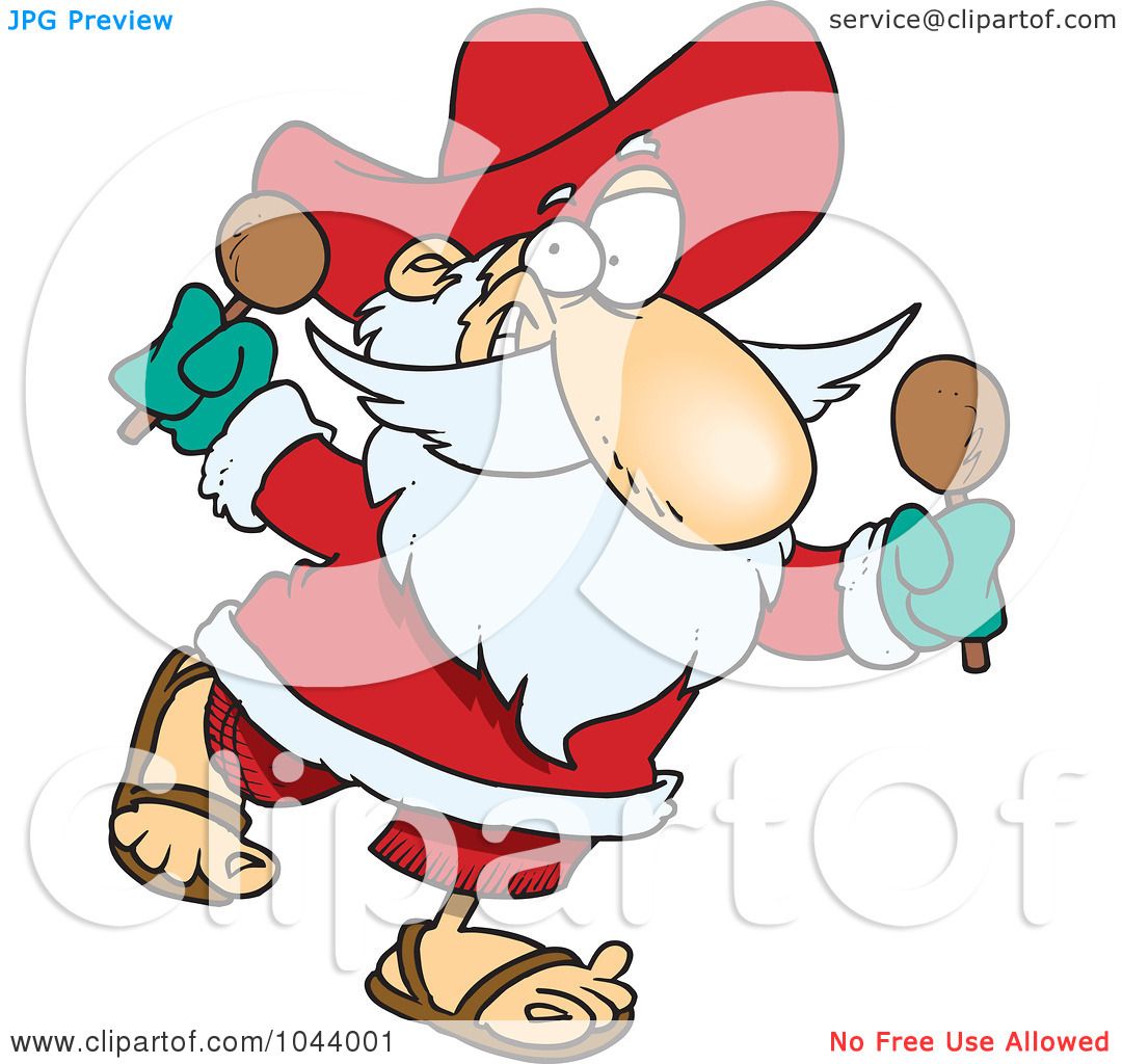 1080x1024 Royalty Free (Rf) Clip Art Illustration Of A Cartoon Mexican Santa