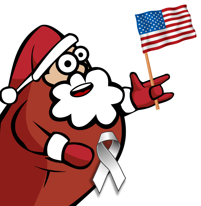 781x800 Free Funny Looking Santa Holding An American Flag Clip Art