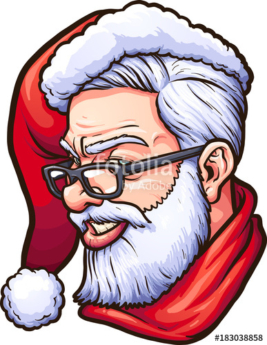 387x500 Hipster Santa Claus. Vector Clip Art Illustration With Simple