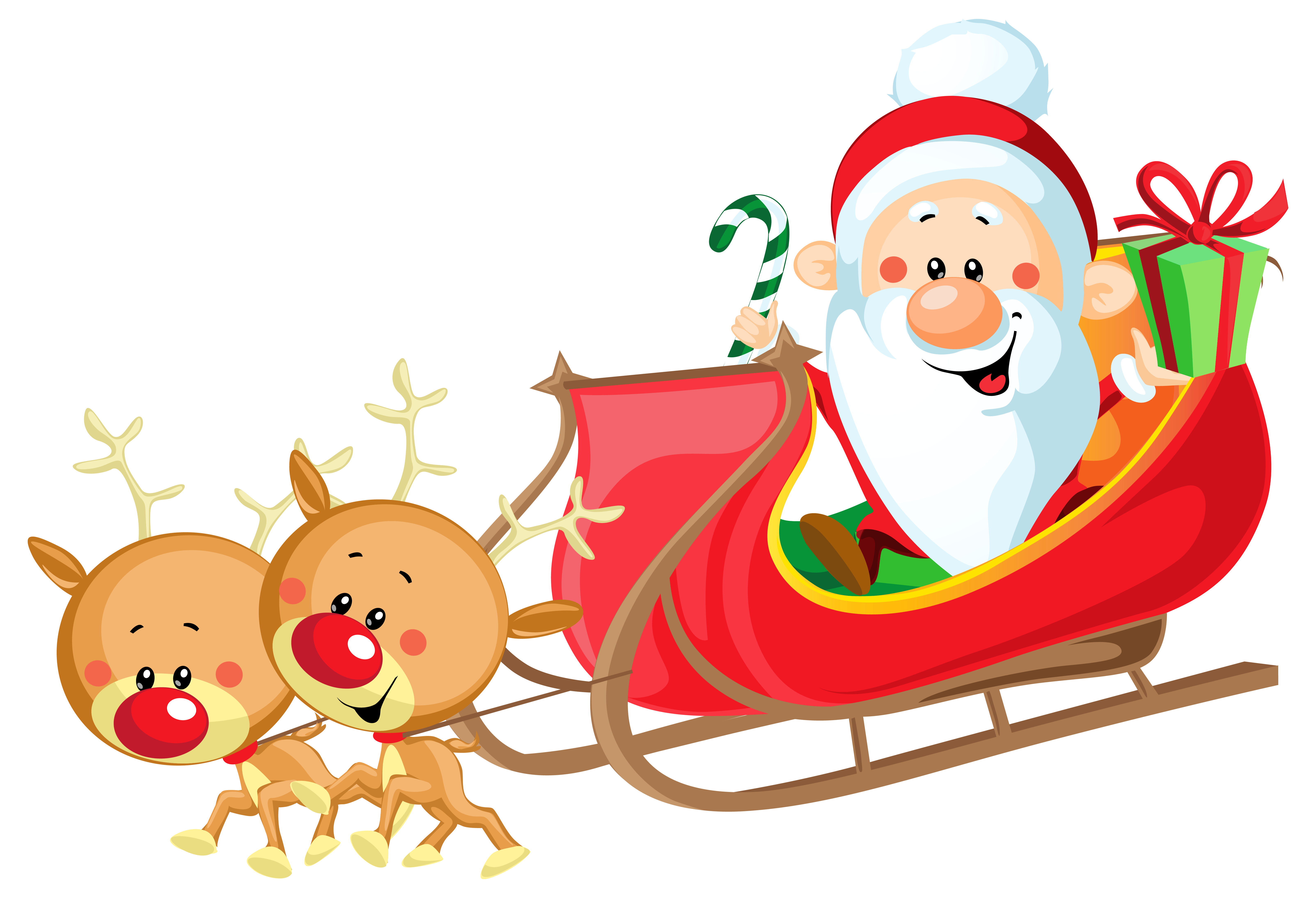 6412x4378 Santa Sleigh Clipart Transparent Clipartxtras