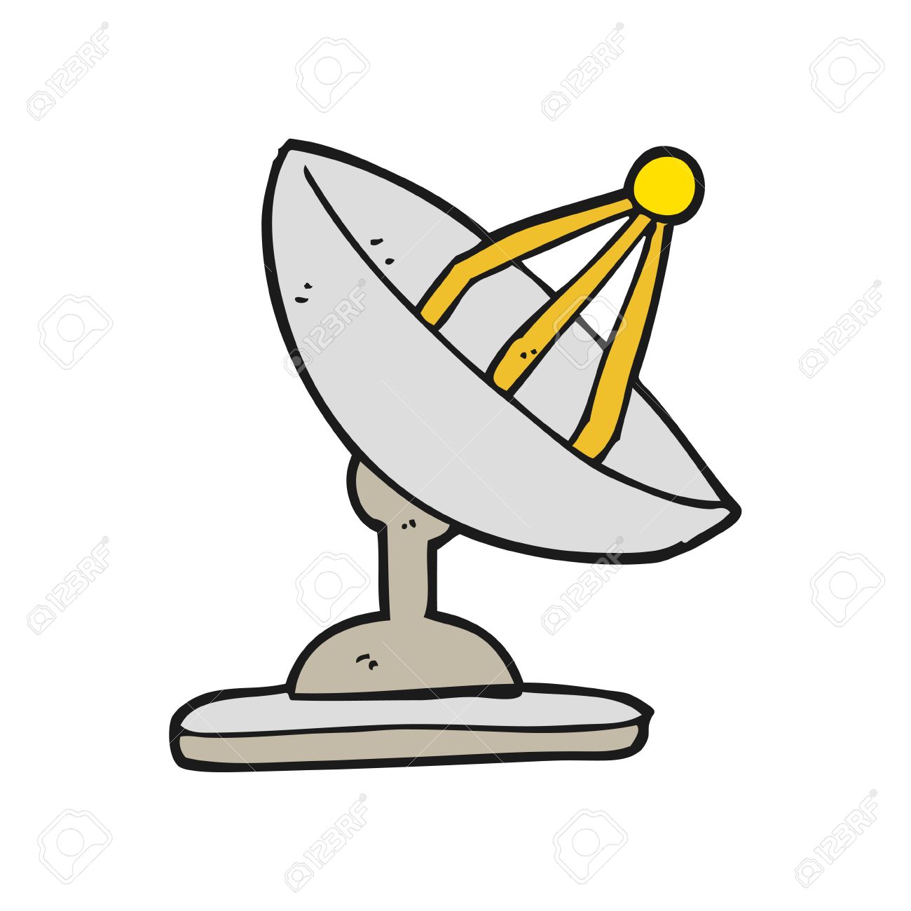 1300x1300 Freehand Drawn Cartoon Satellite Dish Royalty Free Cliparts