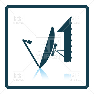 400x400 Shadow Reflection Design Of Satellite Antenna Icon Royalty Free