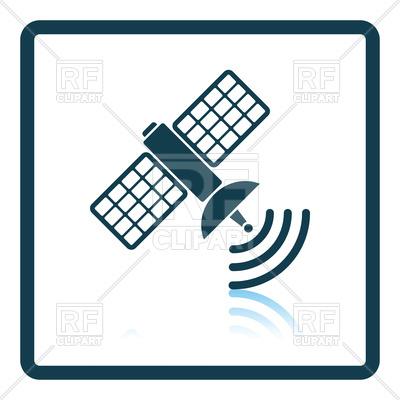 400x400 Shadow Reflection Design Of Satellite Icon Royalty Free Vector