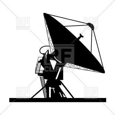 400x400 Silhouette Of Large Satellite Dish Royalty Free Vector Clip Art