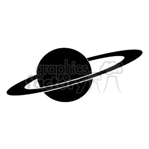 300x300 Royalty Free Black And White Saturn Planet 371505 Vector Clip Art