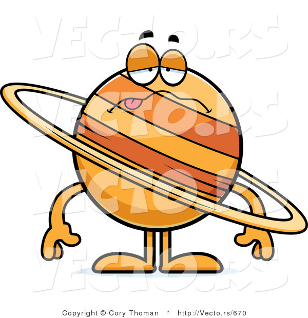 600x620 Cartoon Vector Of A Sick Planet Saturn By Cory Thoman