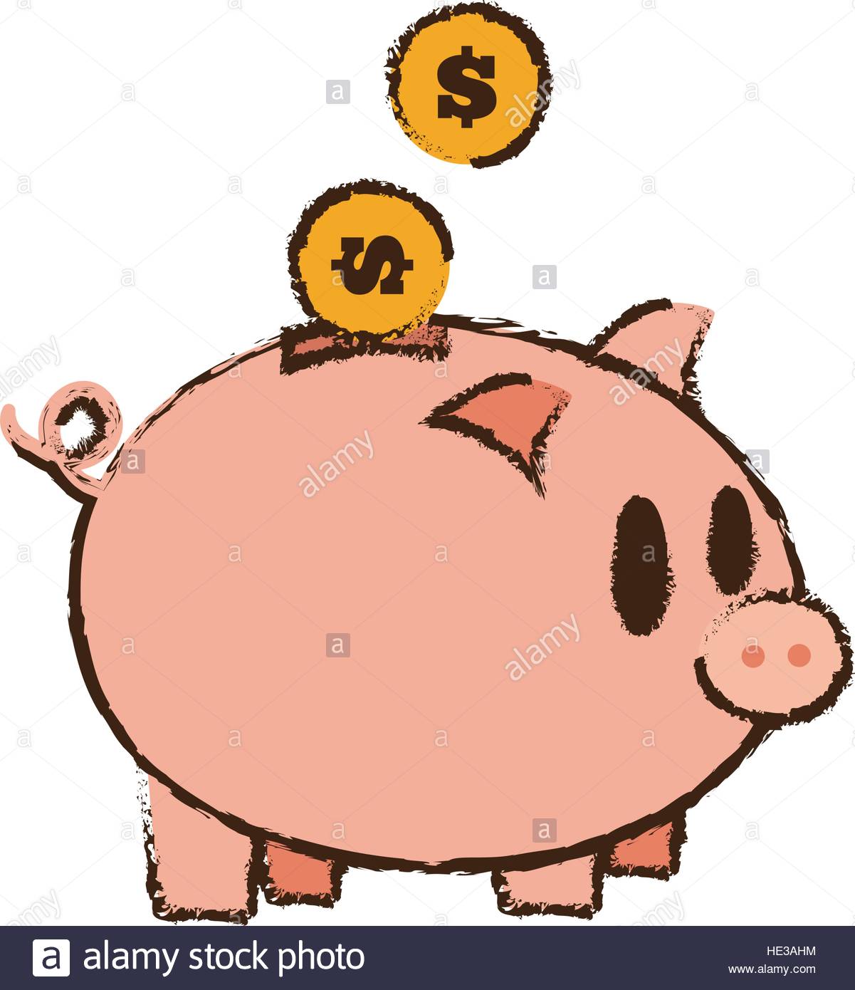1201x1390 Drawing Save Money Piggy Coins Bank Stock Vector Art