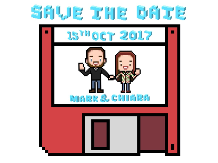 700x525 Creating A Digital 8 Bit Pixel Art Save The Date Design