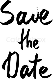 214x320 Hand Painted Watercolor Save The Date Calligraphy Script Isolated