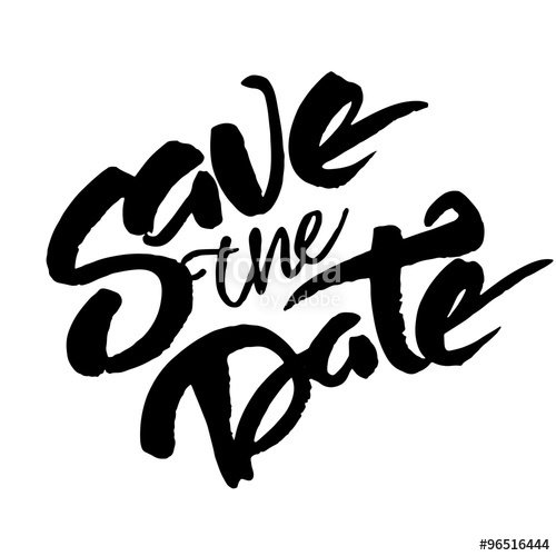 500x500 Save The Date' Phrase For Wedding Inviration Cards Stock Photo