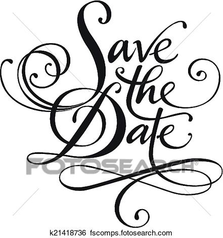 441x470 Clip Art Of Save The Date K21418736
