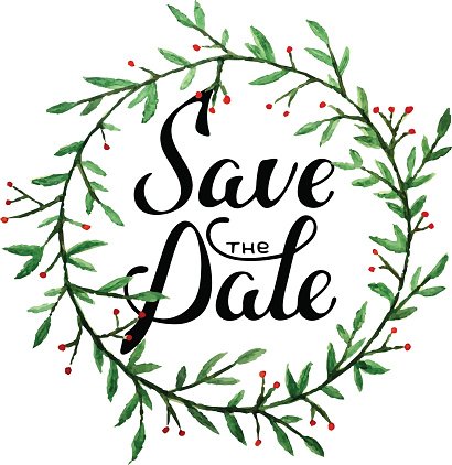 410x422 Save The Date Invite Card Vector Template With Modern Calligraphy