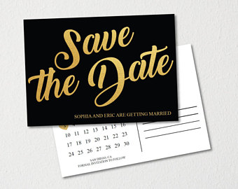 340x270 Black Save The Date Etsy