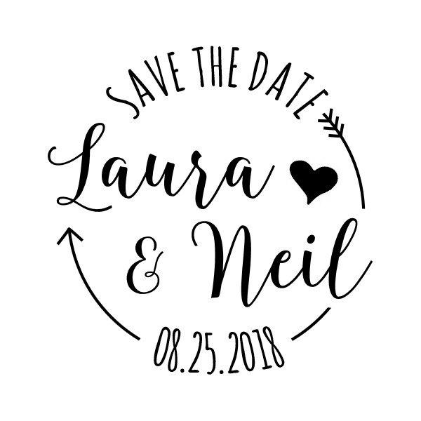 600x600 Custom Save The Date Stamp