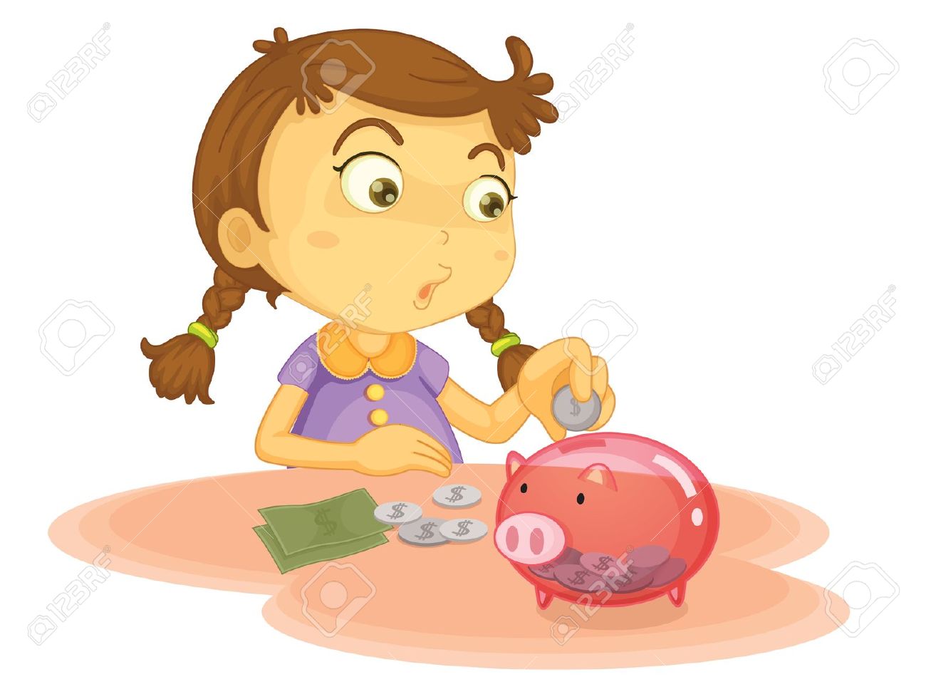 1300x974 Girl Clipart Saving Money