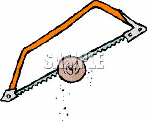 300x246 Free Clipart Image A Saw Cutting Wood