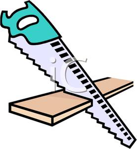 277x300 Free Clipart Image A Saw With A Board Of Wood