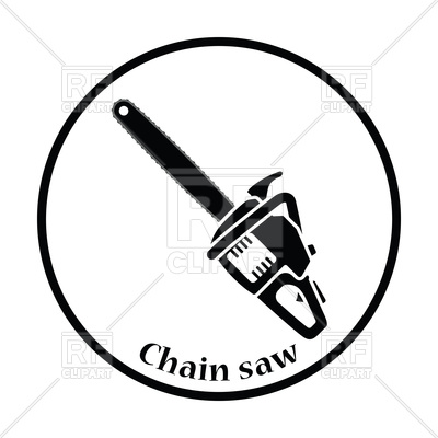 400x400 Thin Circle Design Icon Of Chain Saw Royalty Free Vector Clip Art