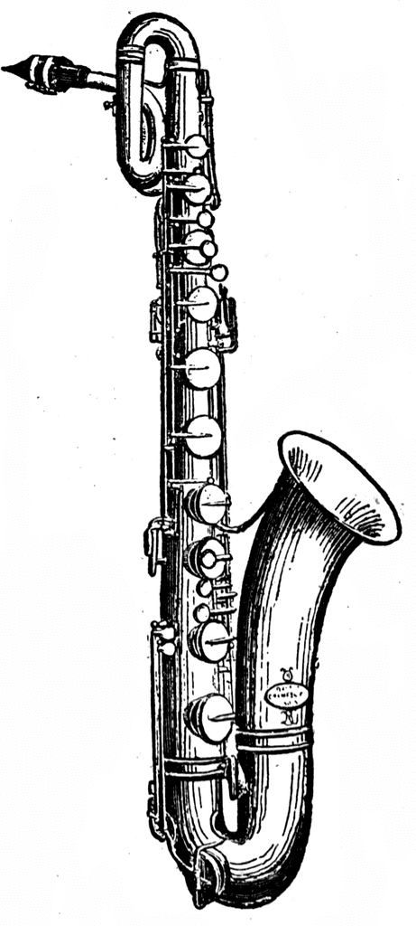 461x1024 Bari Saxophone Clipart