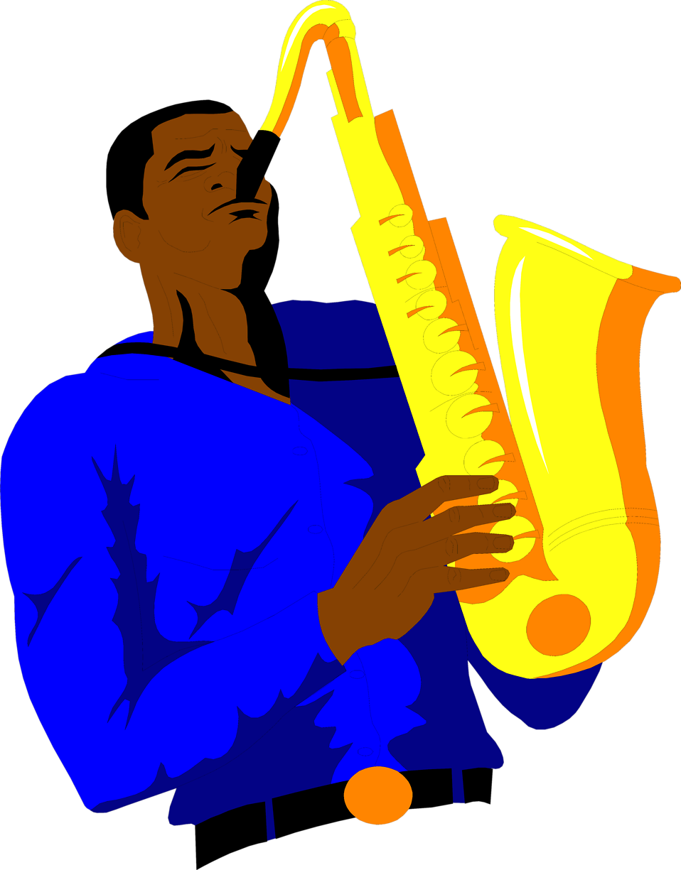 958x1225 Man Playing Saxophone Clip Art