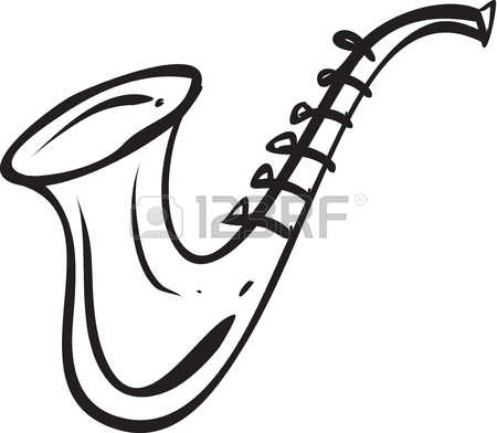 450x392 Saxophone Clipart Drawn