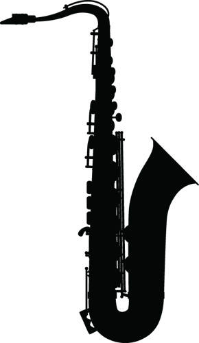 290x500 Black Saxophone Clipart
