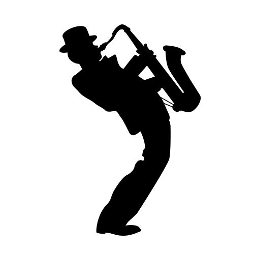 500x500 Silhouette Of Saxophone Player