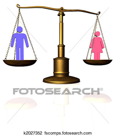 399x470 Clip Art Of Man Woman Equality Scale K2027352