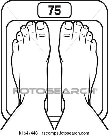 377x470 Clipart Of Foot On The Scale K15474481