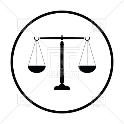 400x400 Thin Circle Design Of Justice Scale Icon Royalty Free Vector Clip