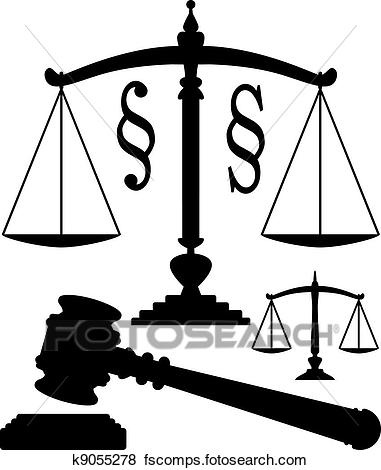 381x470 Clip Art Of Vector Scales Of Justice, Gavel And Paragraph Symbols